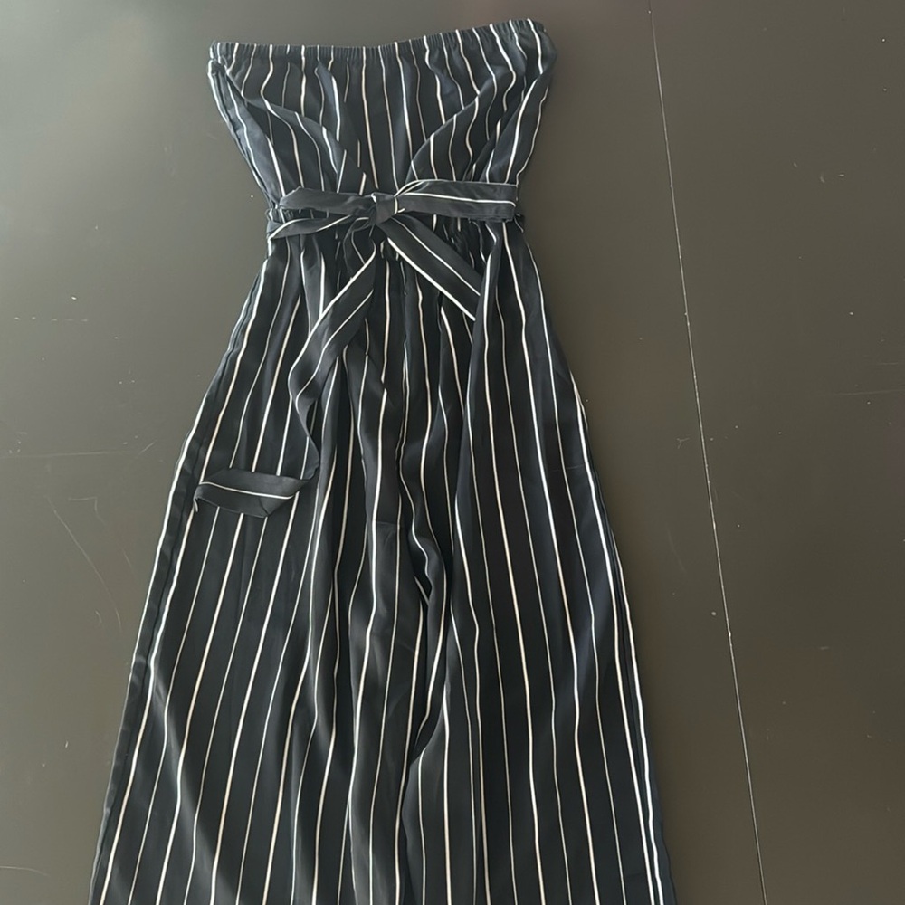 Aqua Striped Pantsuit